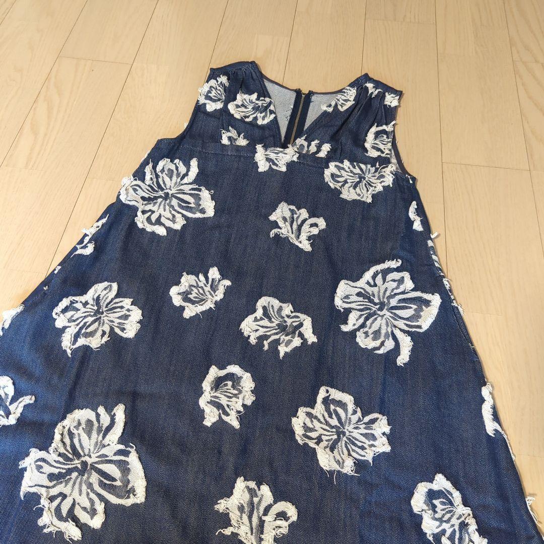 ワンピース FLOWER CUT JACQUARD DENIM DRESS/AMERI