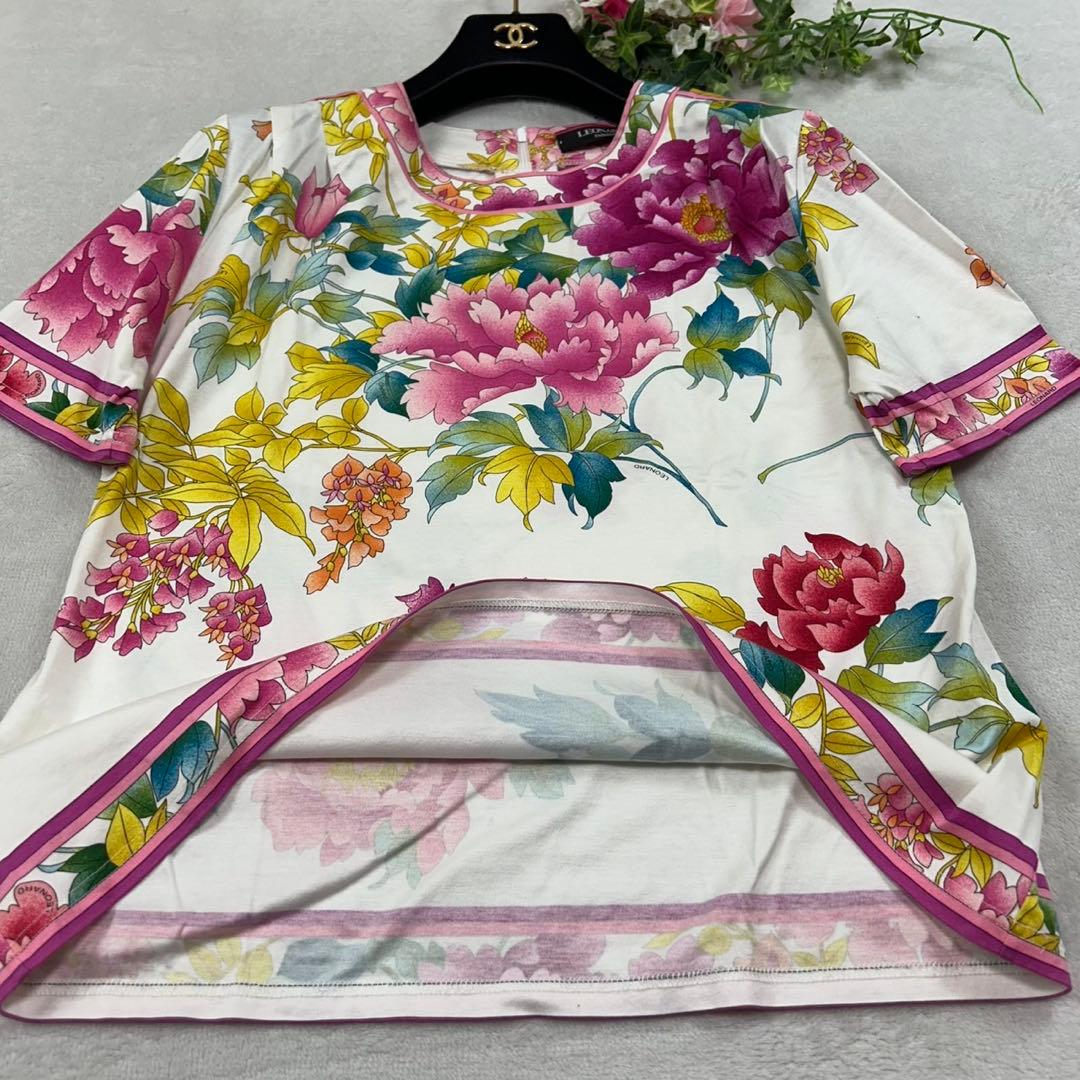 K433 新品未使用 L レオナール コットン100% カットソー レディース