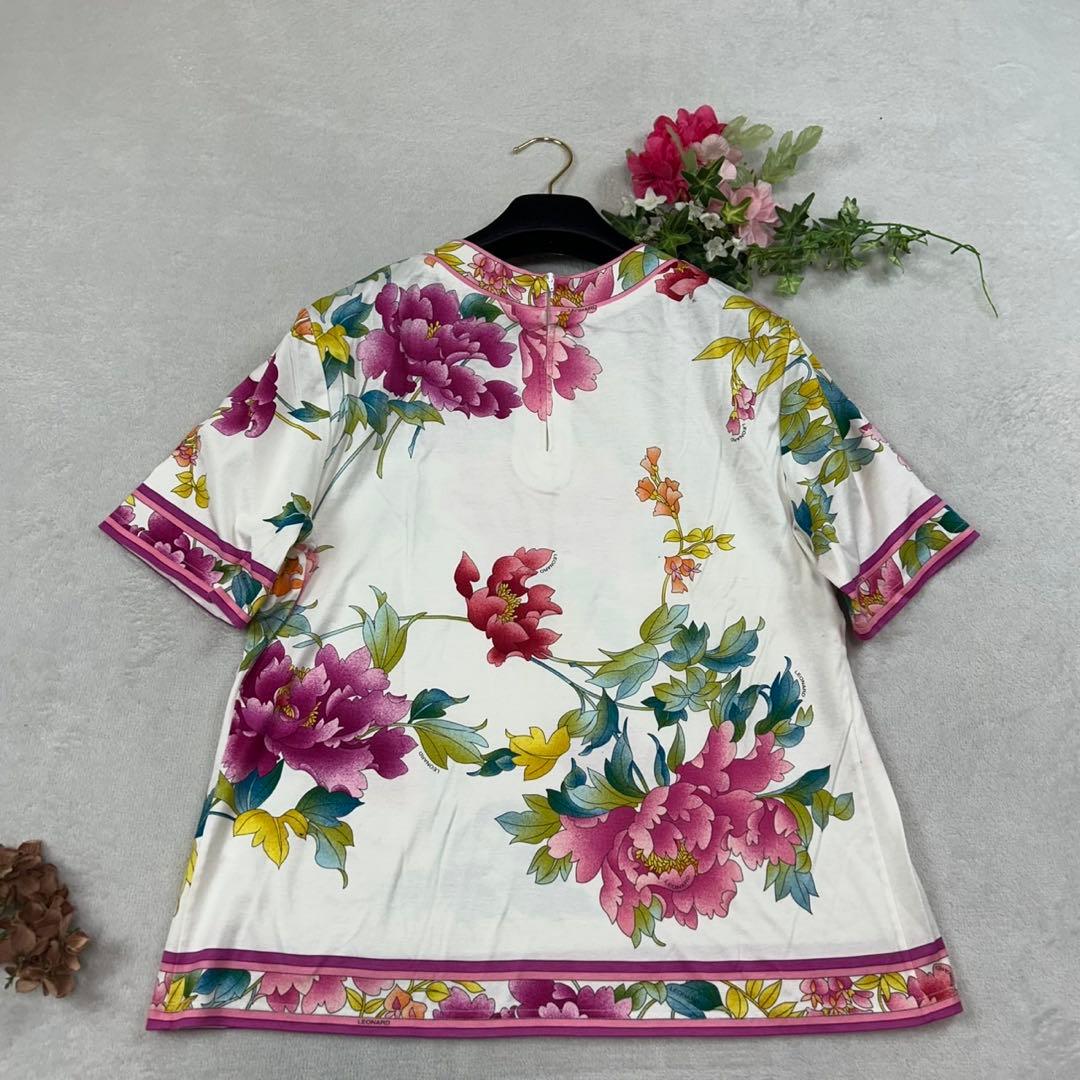 K433 新品未使用 L レオナール コットン100% カットソー レディース