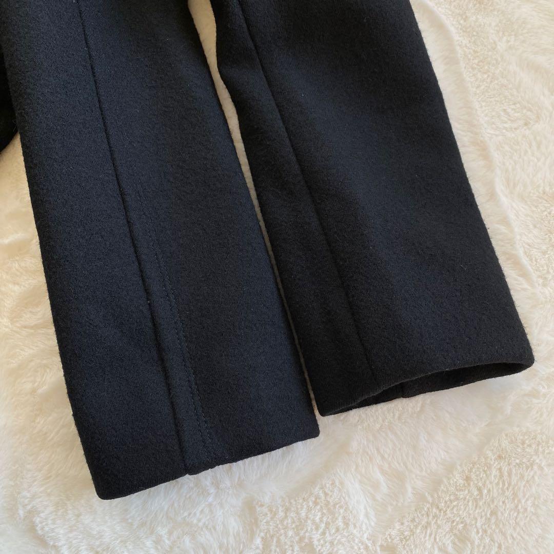 バーバリーブルーレーベル　ロングコート　ウール　ノバチェック　ダブル　Aライン