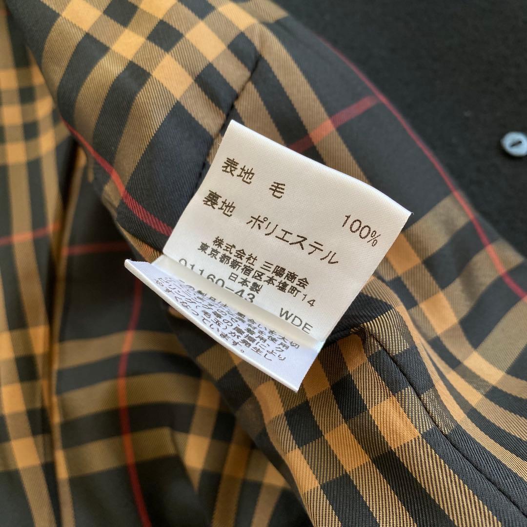 バーバリーブルーレーベル　ロングコート　ウール　ノバチェック　ダブル　Aライン