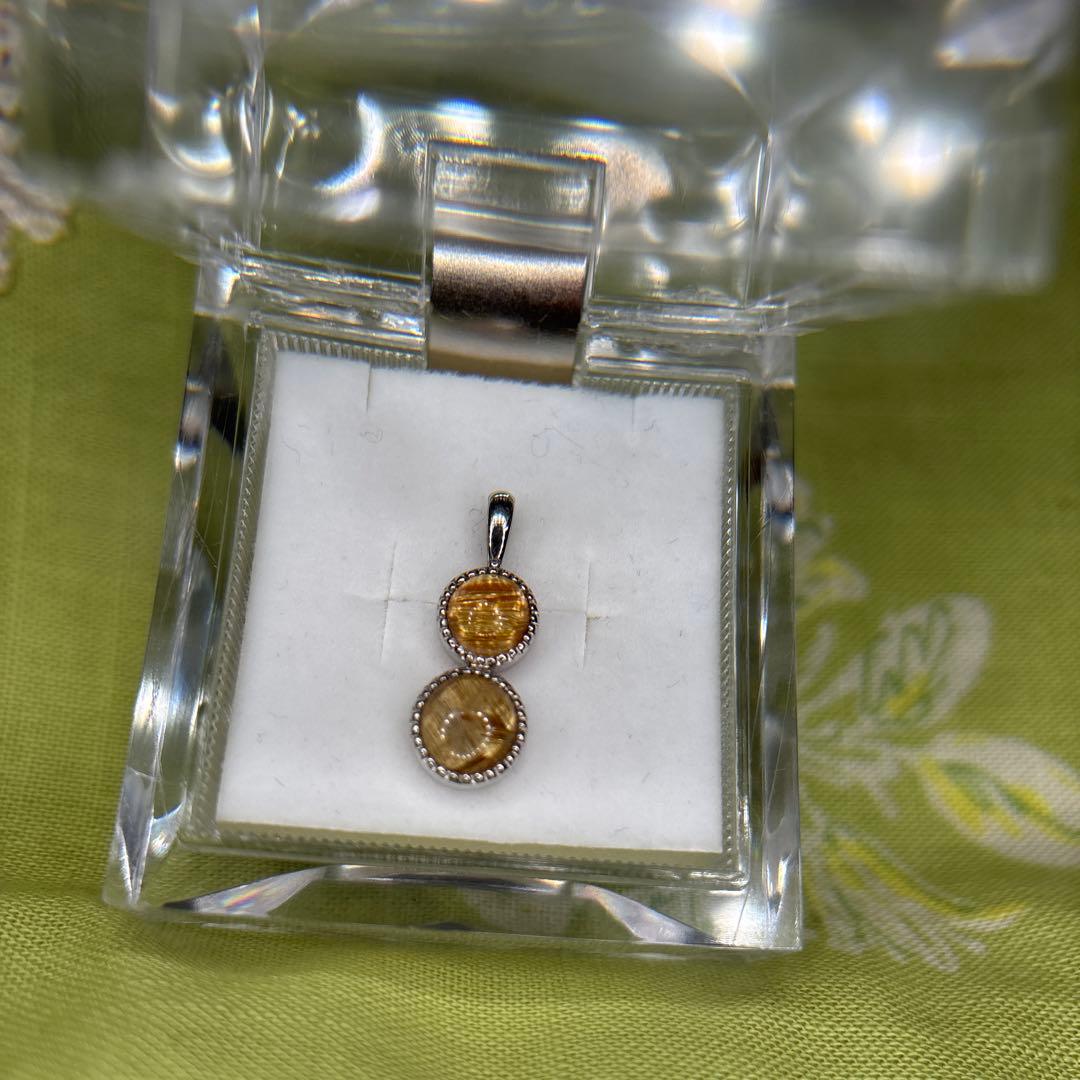 m*i様 ペンダントトップ　ゴールドルチルキャッツアイ