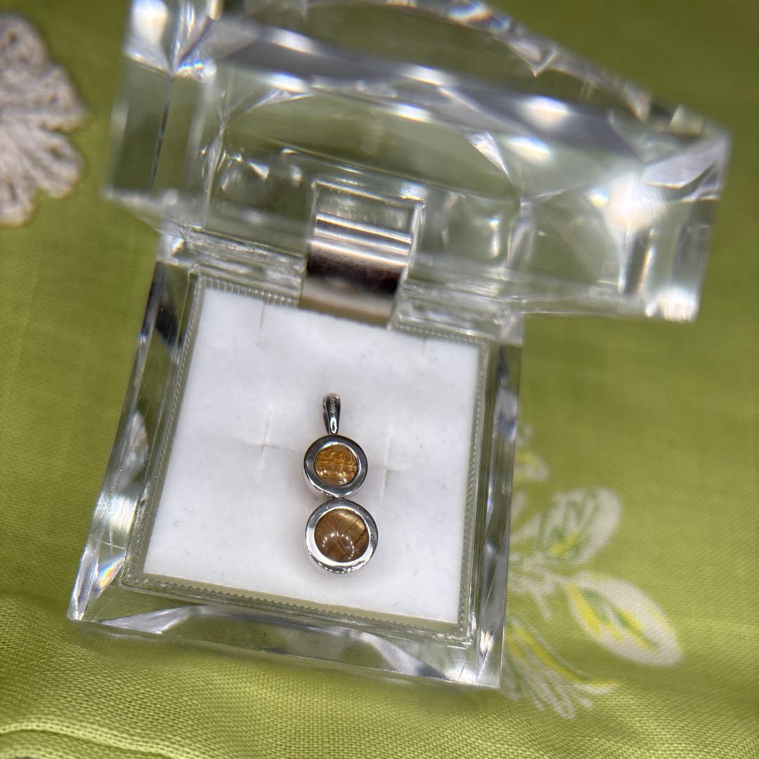 m*i様 ペンダントトップ　ゴールドルチルキャッツアイ