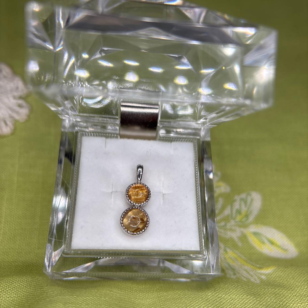 m*i様 ペンダントトップ　ゴールドルチルキャッツアイ