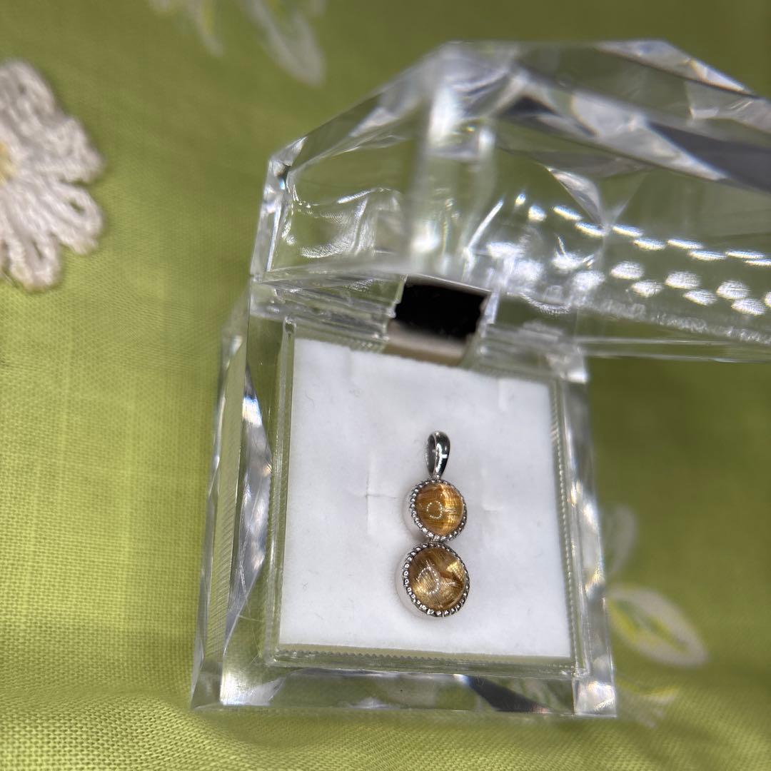 m*i様 ペンダントトップ　ゴールドルチルキャッツアイ