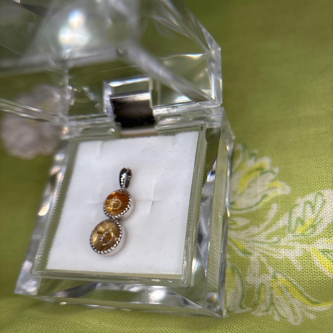 m*i様 ペンダントトップ　ゴールドルチルキャッツアイ