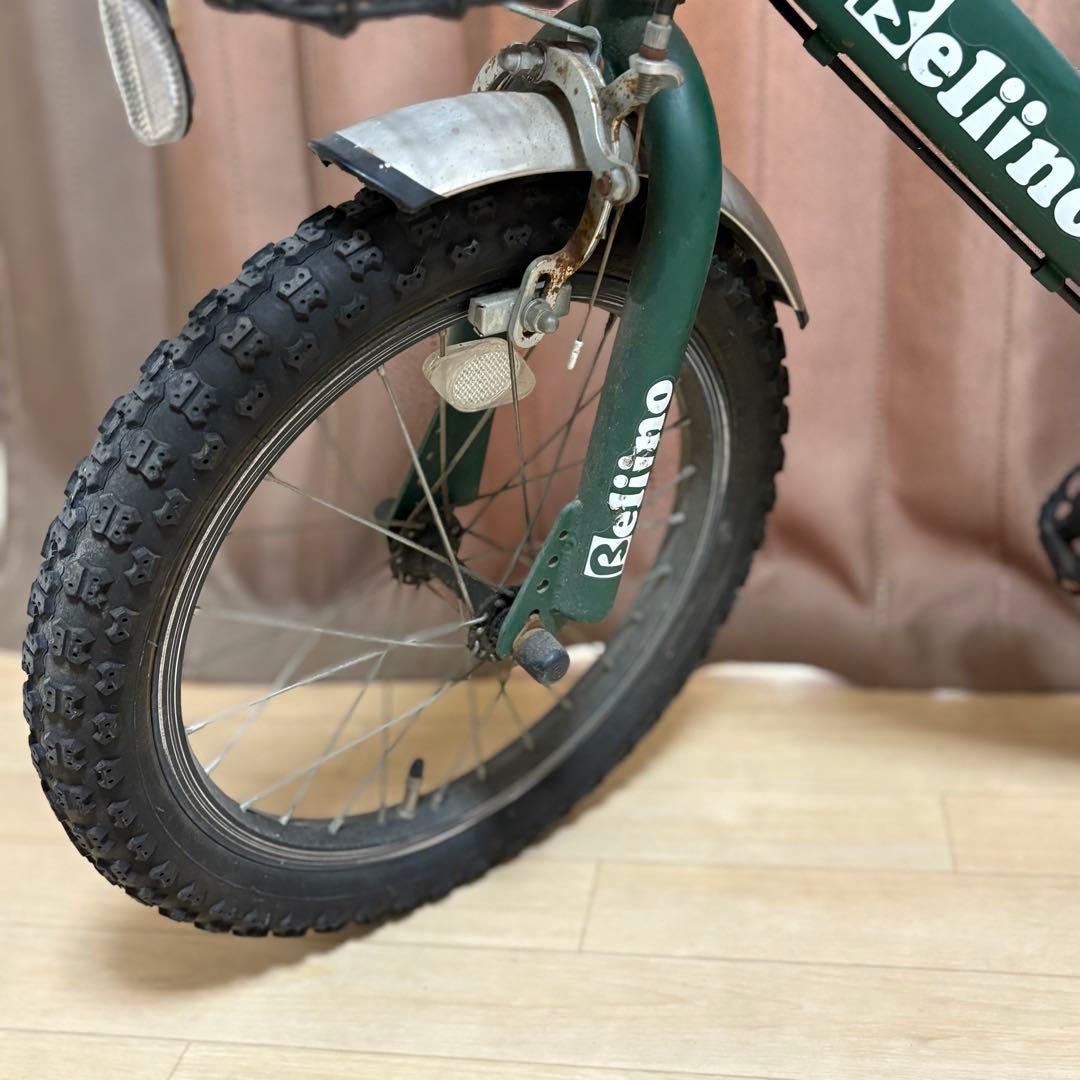 16インチ Beliino 子供用自転車 緑 前カゴ付き　元値35700円