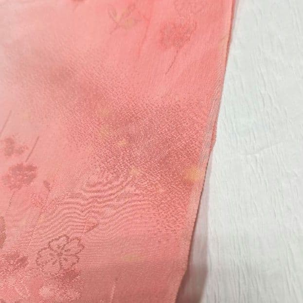 オレンジベージュ訪問着と袋帯・帯揚げ帯締めの4点フルセット