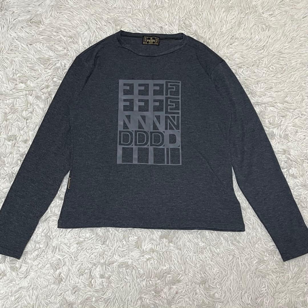 【1841】 FENDI ブランドロゴ 派手 長袖Tシャツ トップス