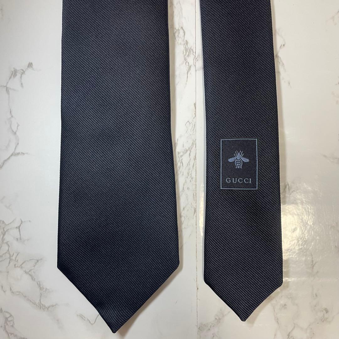【箱付き極美品】グッチ 虎 ネイビー シェリーライン ネクタイ
