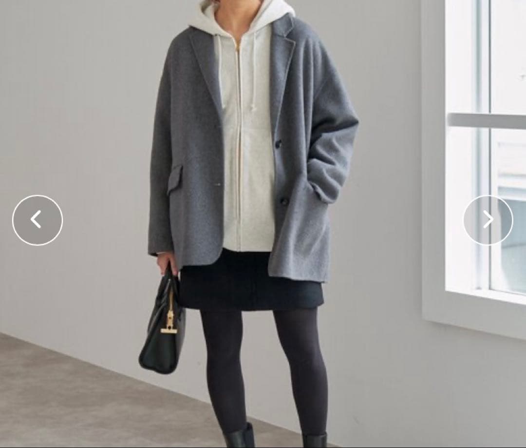 Spick and span ウールミックスリバージャケット グレー