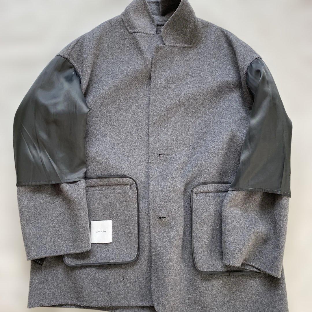 Spick and span ウールミックスリバージャケット グレー