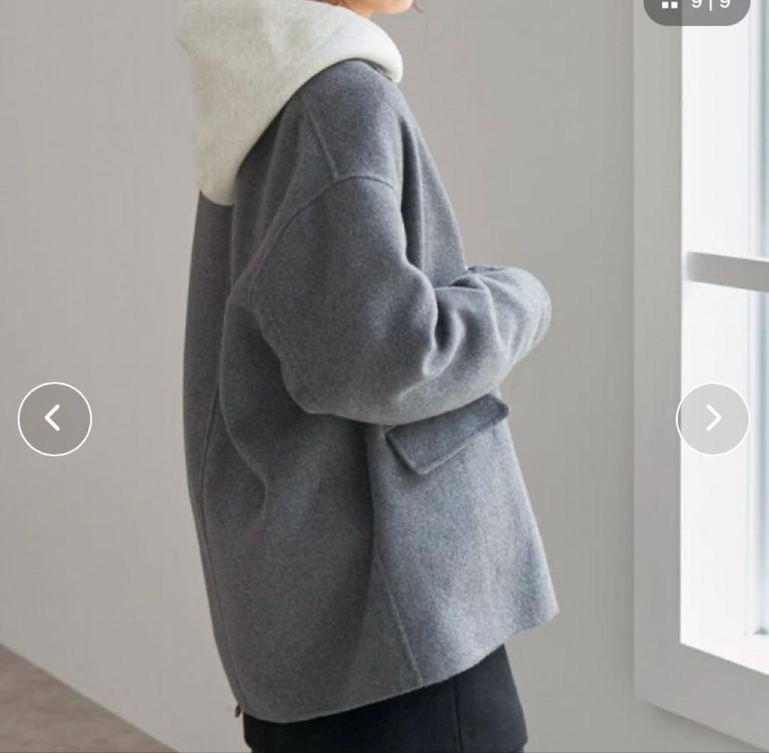 Spick and span ウールミックスリバージャケット グレー