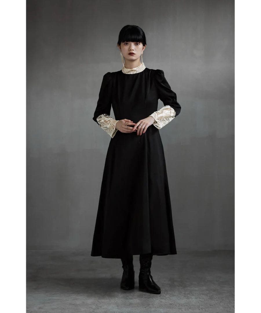 etoll. バック刺繍フレアドレス　S