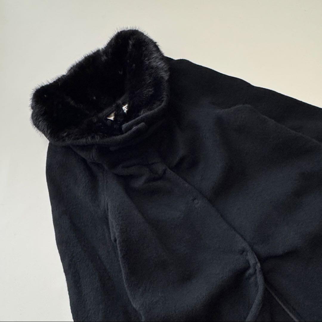 レジィーナロマンティコ　ミンクファー　カシミヤ100%コート　ブラック