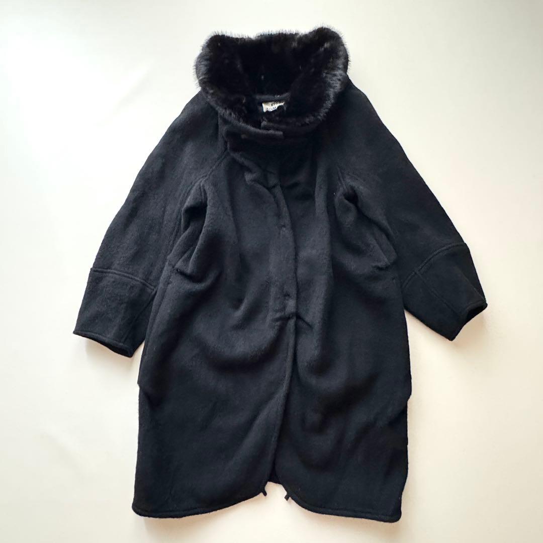 レジィーナロマンティコ　ミンクファー　カシミヤ100%コート　ブラック