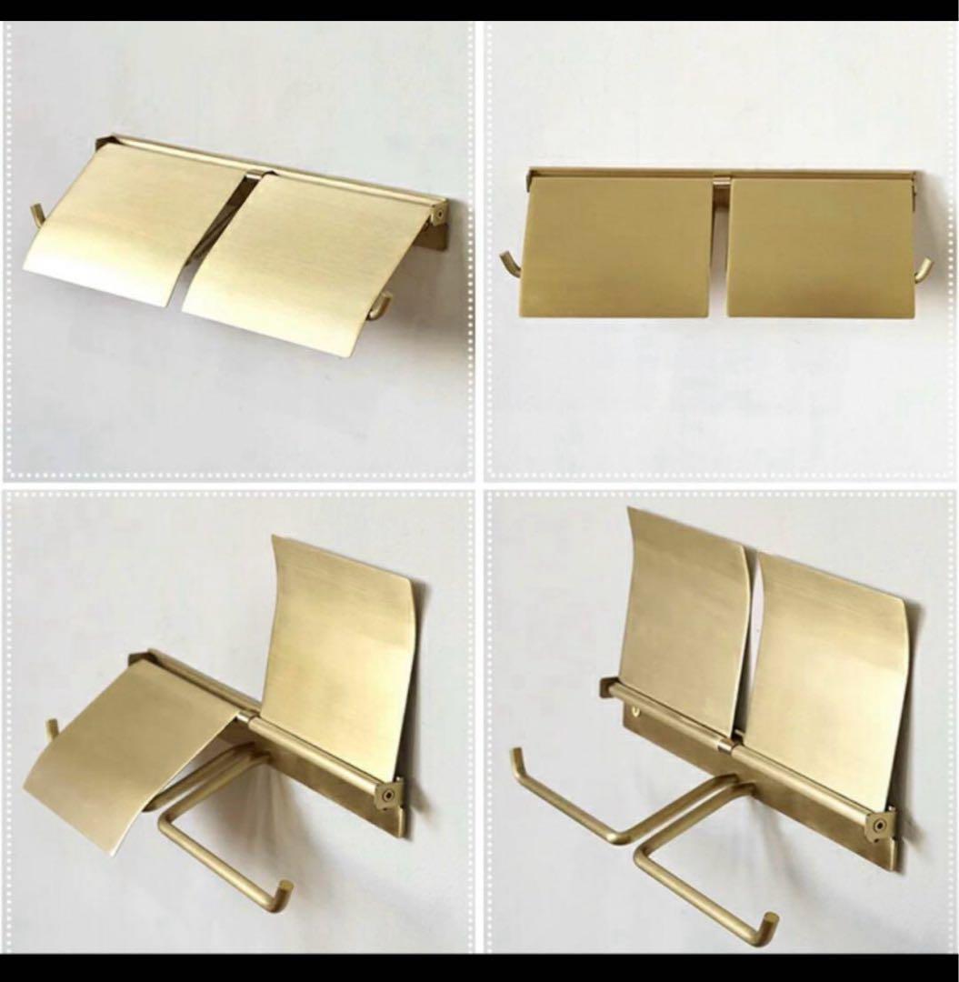 ペーパーホルダー２連　真鍮　トイレ