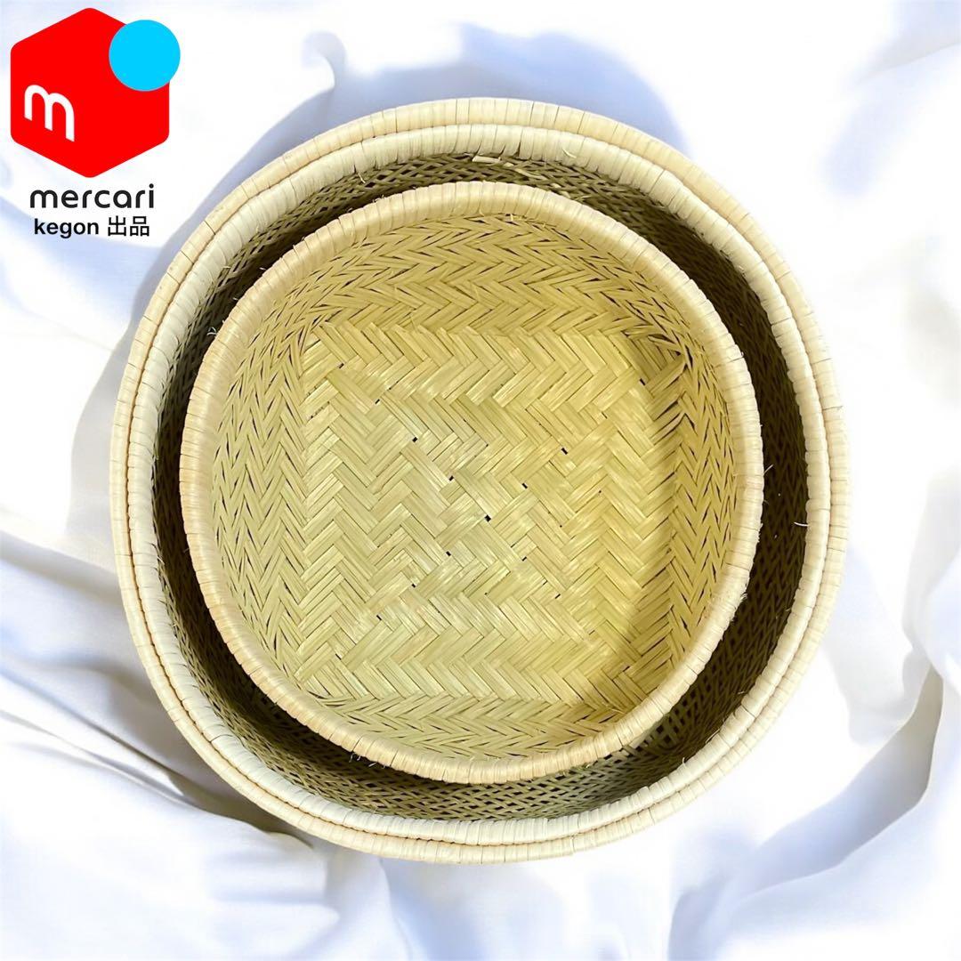 【新着新品】鳥越竹細工 すず竹 灰通し特大＋おぼけ特大＋おぼけ中 入れ子 極上品