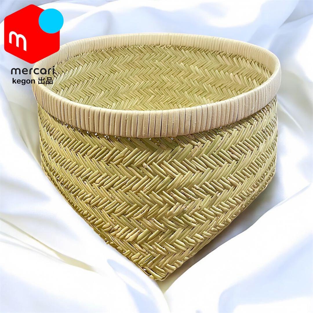 【新着新品】鳥越竹細工 すず竹 灰通し特大＋おぼけ特大＋おぼけ中 入れ子 極上品