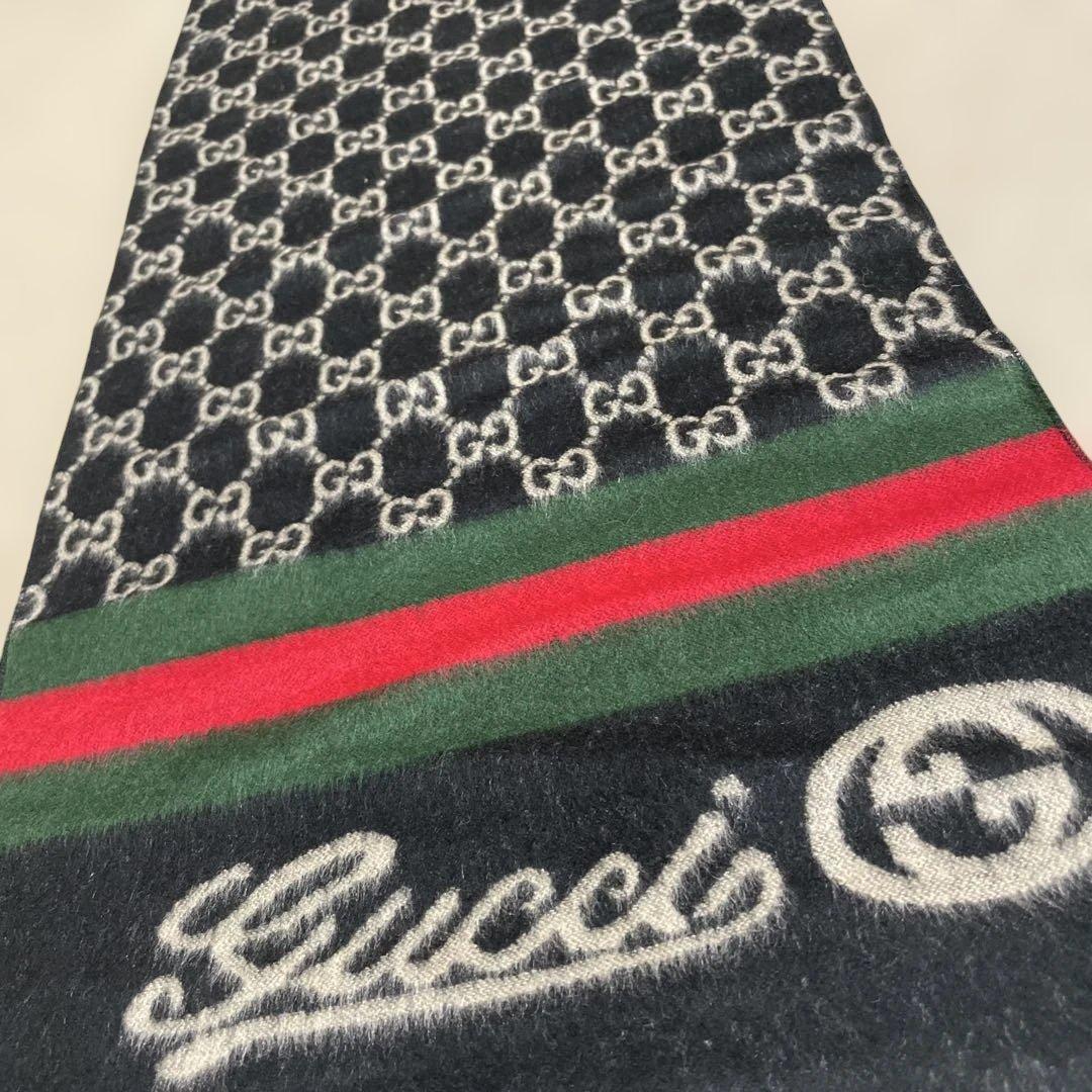 Gucci GGパターン マフラー ベージュ/ブラック