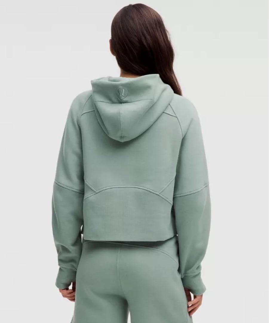 lululemom Scuba オーバーサイズ フルジップフーディ　緑　XS