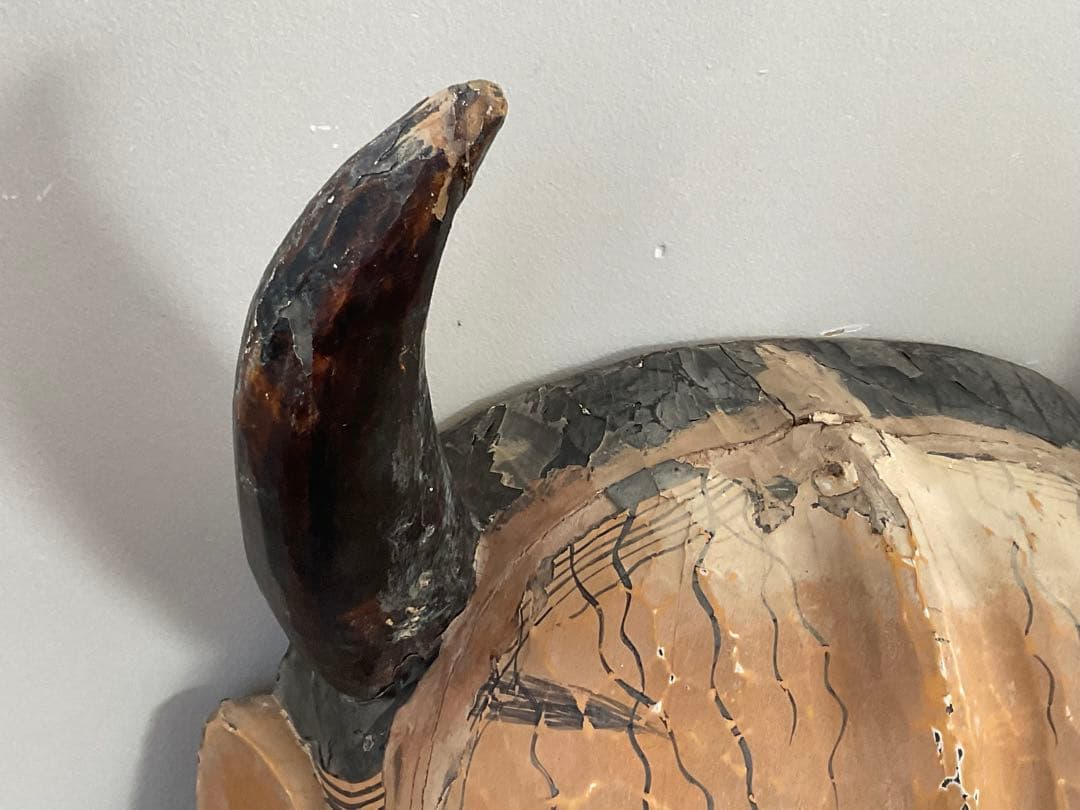 大きな般若面　木彫　能面　神楽面　古面　奉納　縦約58cm