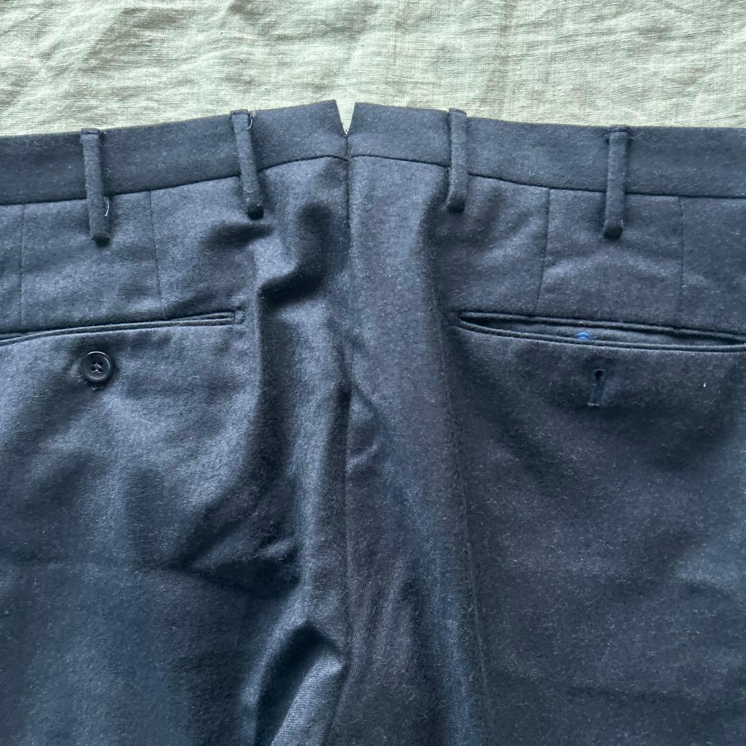 インコテックス（INCOTEX）ノープリーツテーパードウールスラックス 48