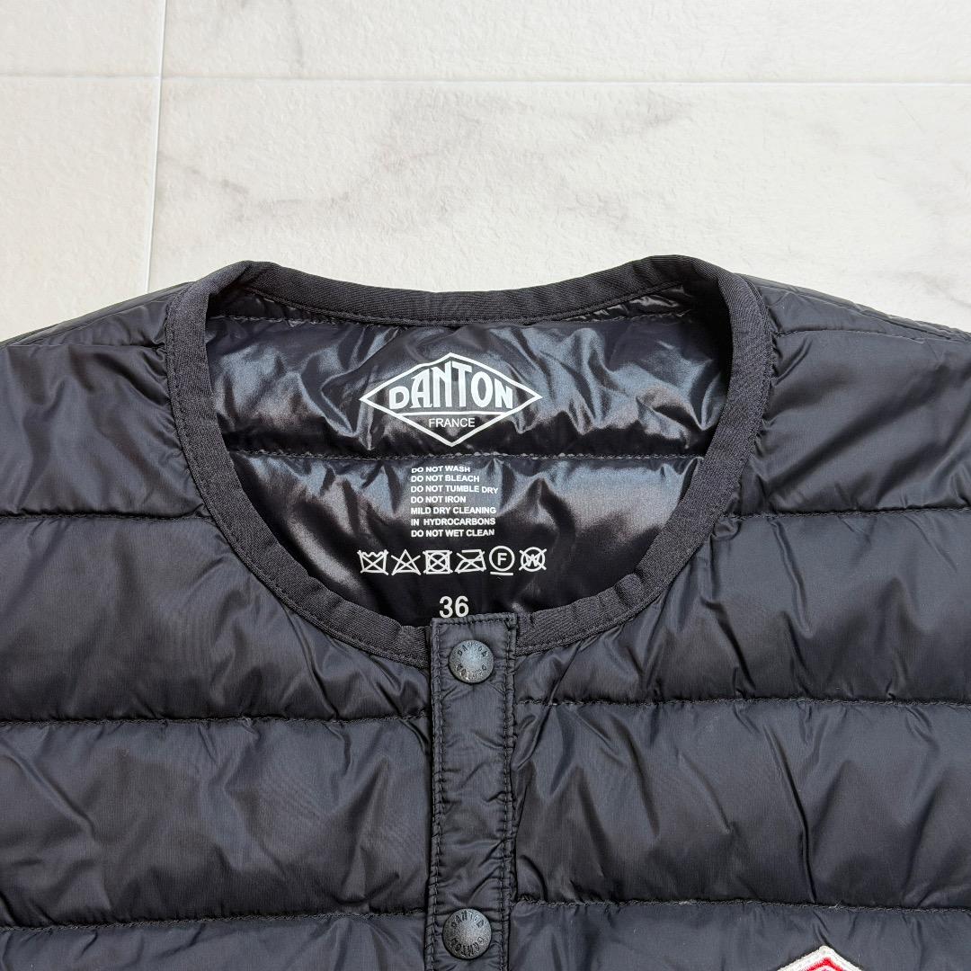 DANTON ダウンベスト ブラック #36 ダウン フェザー