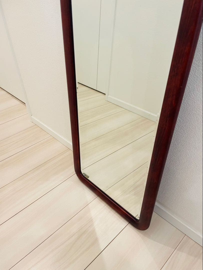 カリモク　 ウォール ミラー 姿見　木製 壁掛け 鏡