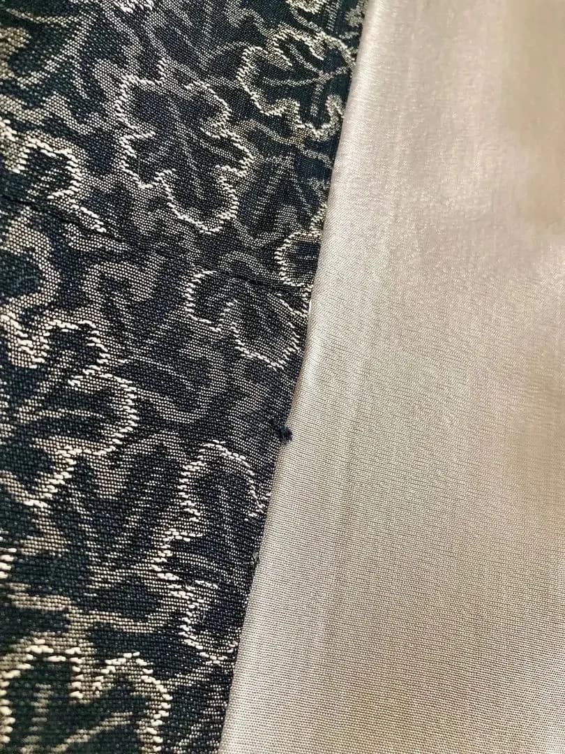 和装コートロング丈 乱菊に葉模様 撥水加工有 身丈132cm 長期保存品