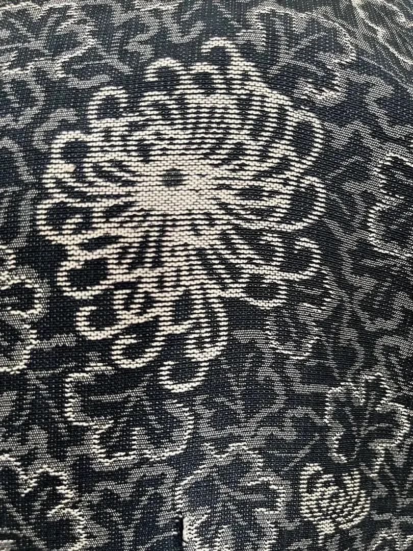 和装コートロング丈 乱菊に葉模様 撥水加工有 身丈132cm 長期保存品