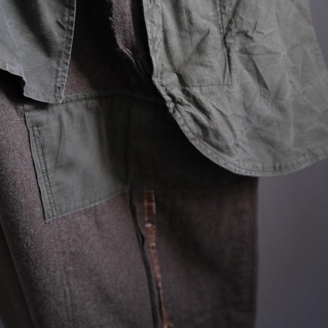 50s 60s　西ドイツ軍　ビンテージ　メランジ　ウール　カーゴ　パンツ　ワーク