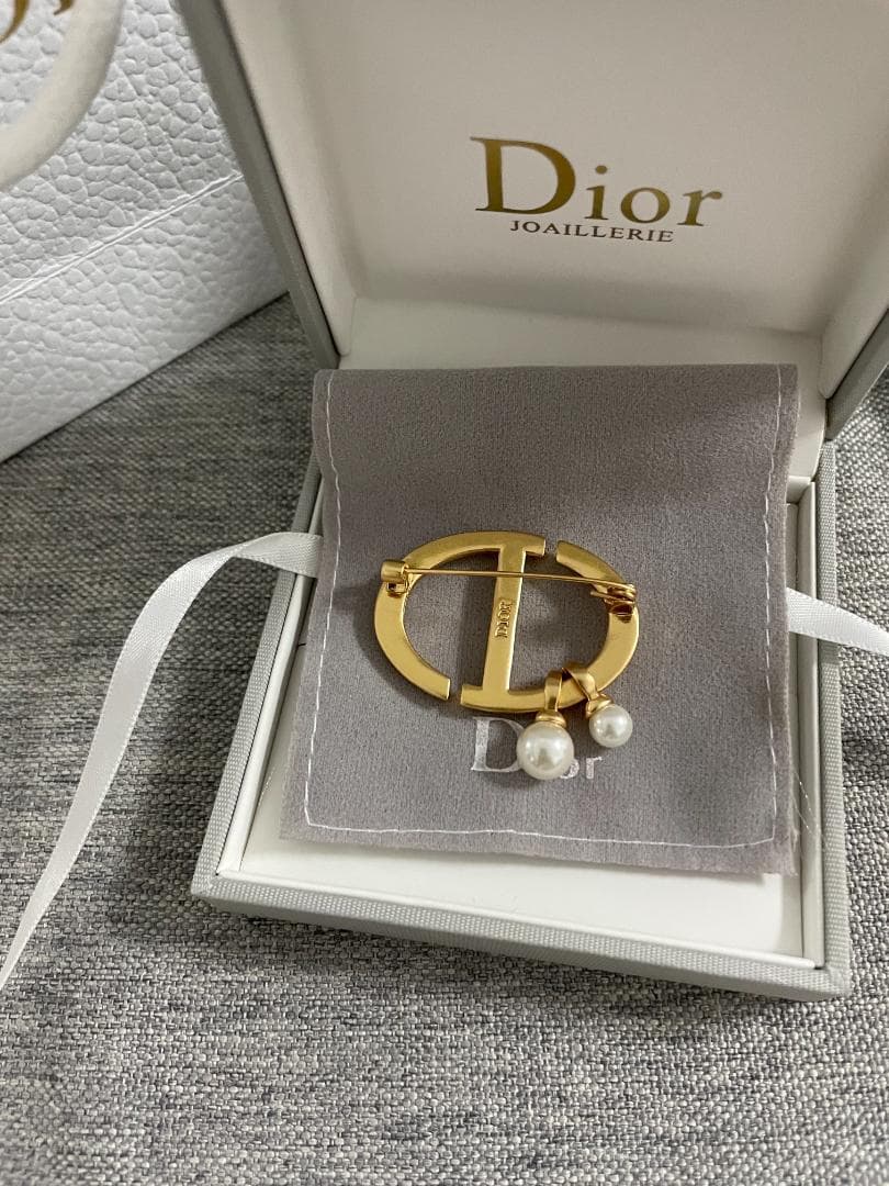ゴールド/お洒落 ディオール ブローチ DIOR パール