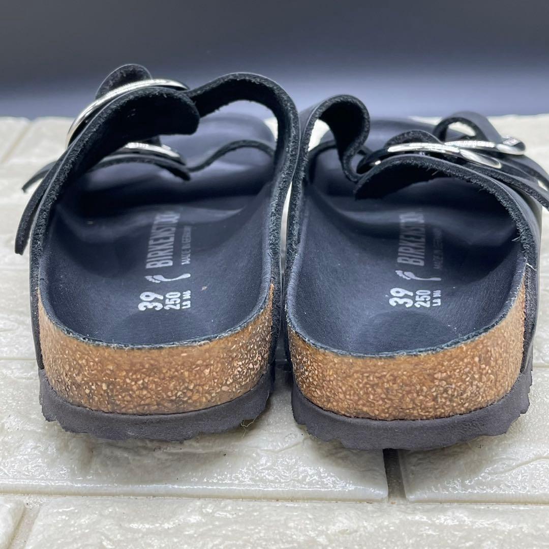 美品 ビルケンシュトック アリゾナ ビッグバックル 25 ブラック シルバー金具