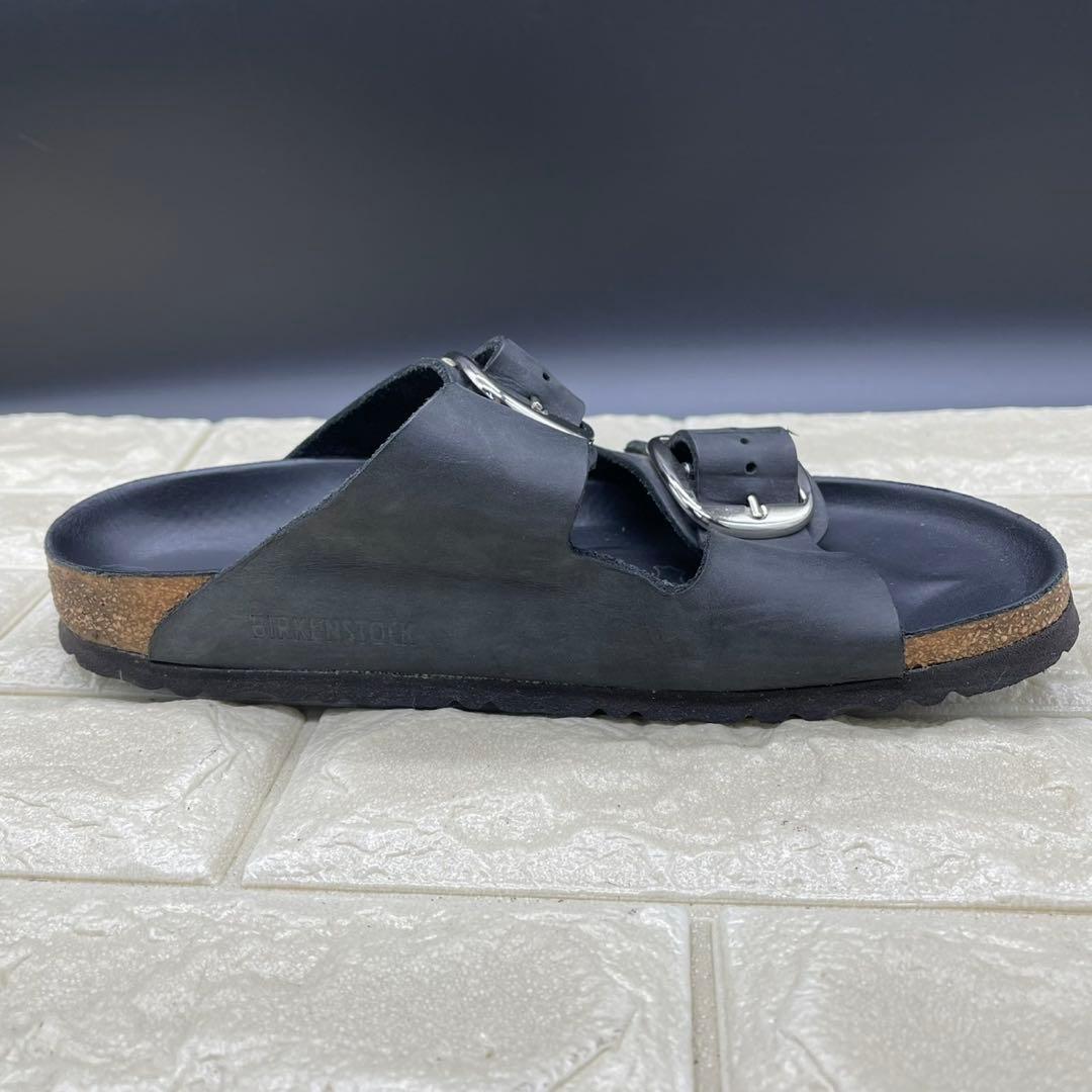 美品 ビルケンシュトック アリゾナ ビッグバックル 25 ブラック シルバー金具