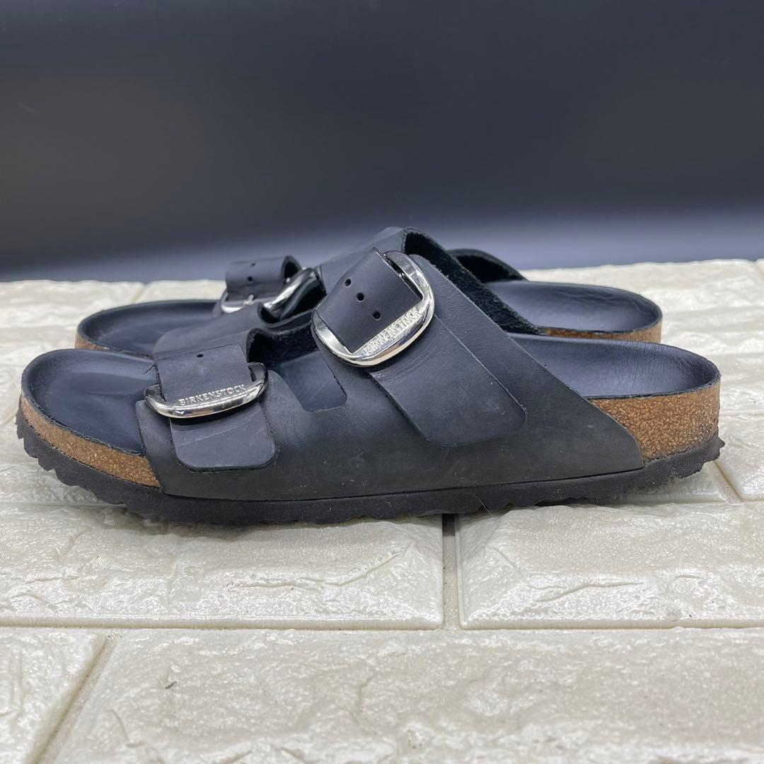 美品 ビルケンシュトック アリゾナ ビッグバックル 25 ブラック シルバー金具