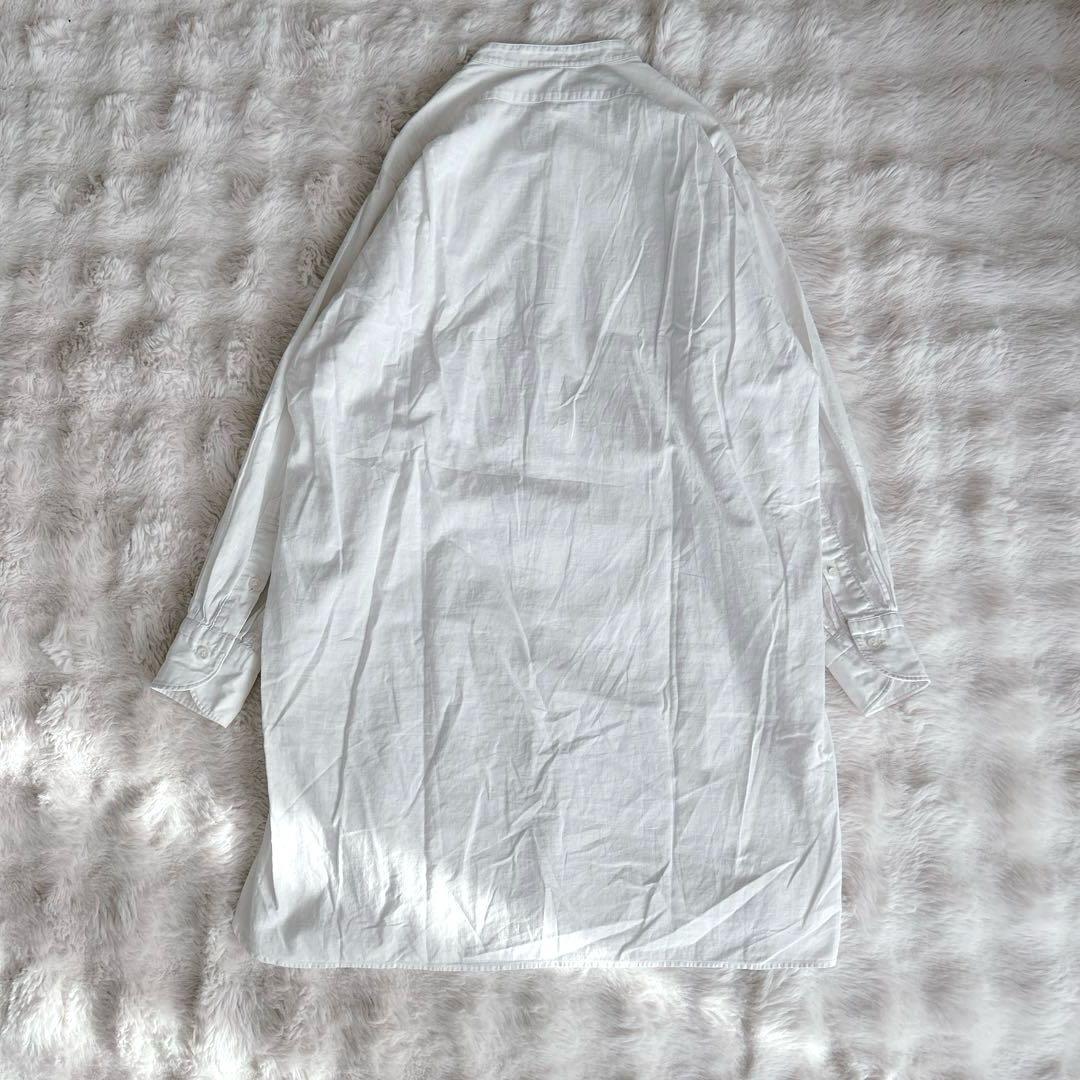 45R★180番三子の908グーグーシャツ　ホワイト　バンドカラー　刺繍