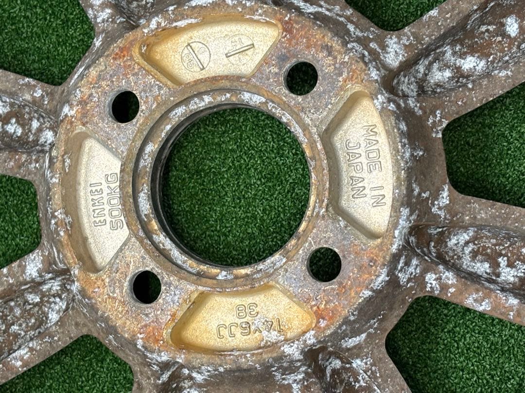 エンケイワタナベ風エイトスポーク当時物 14×6J +38 4H-100本