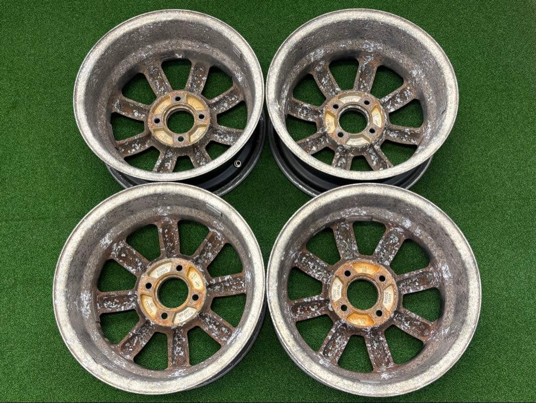 エンケイワタナベ風エイトスポーク当時物 14×6J +38 4H-100本