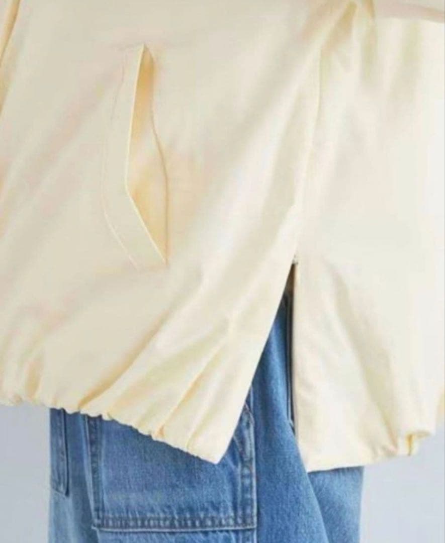 グリーンレーベルリラクシング　パフィー ノーカラー ブルゾン 撥水 保温性