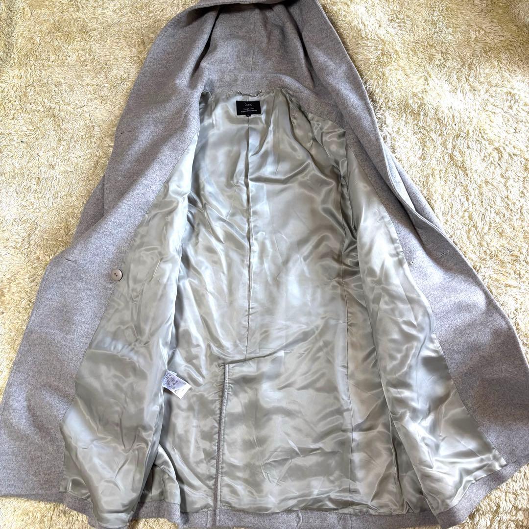 美品　23区　ウールアンゴラフーデッド ロングコート　48 大きいサイズ