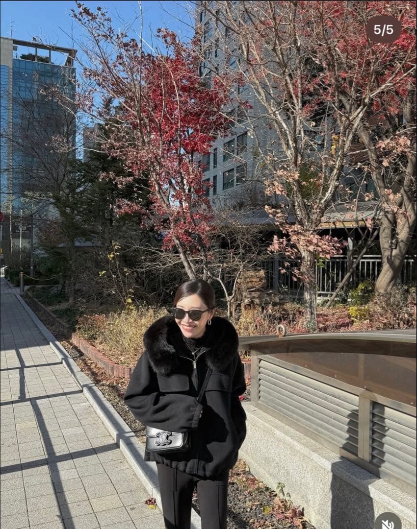 YONFA ヨンファ　新品タグ付き　ウールカシミヤフードコート　ブラック