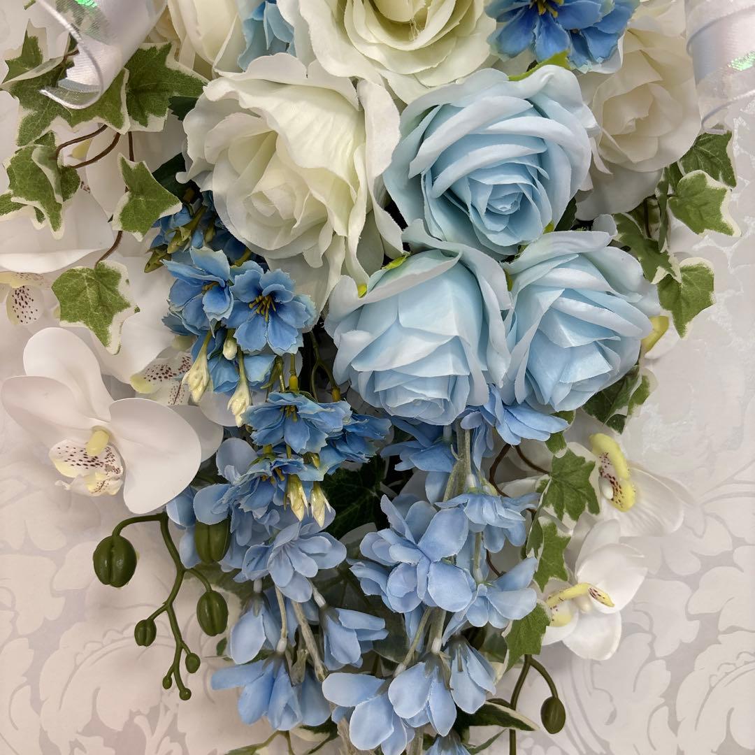 シンデレラブルーとアイスブルーのスワッグ 限定1点 特別価格