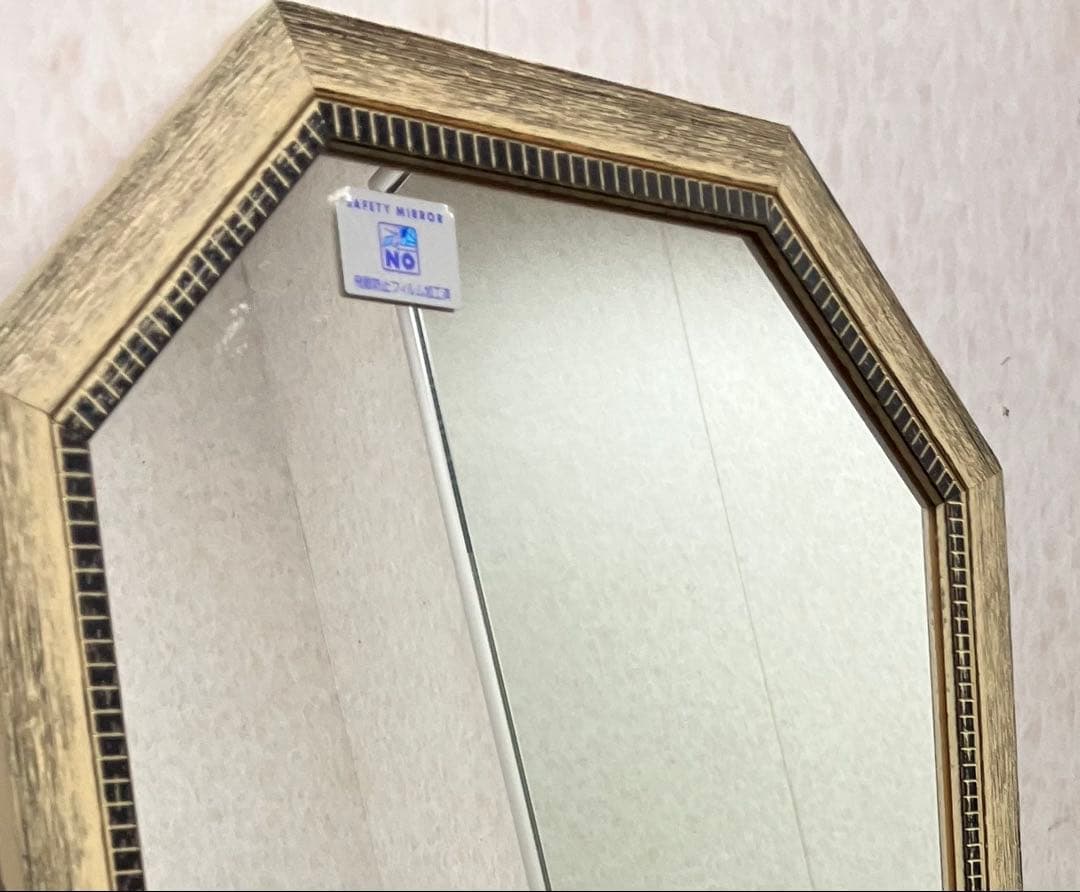 姿見　かがみ　木製フレーム 安全ミラー　アンティーク