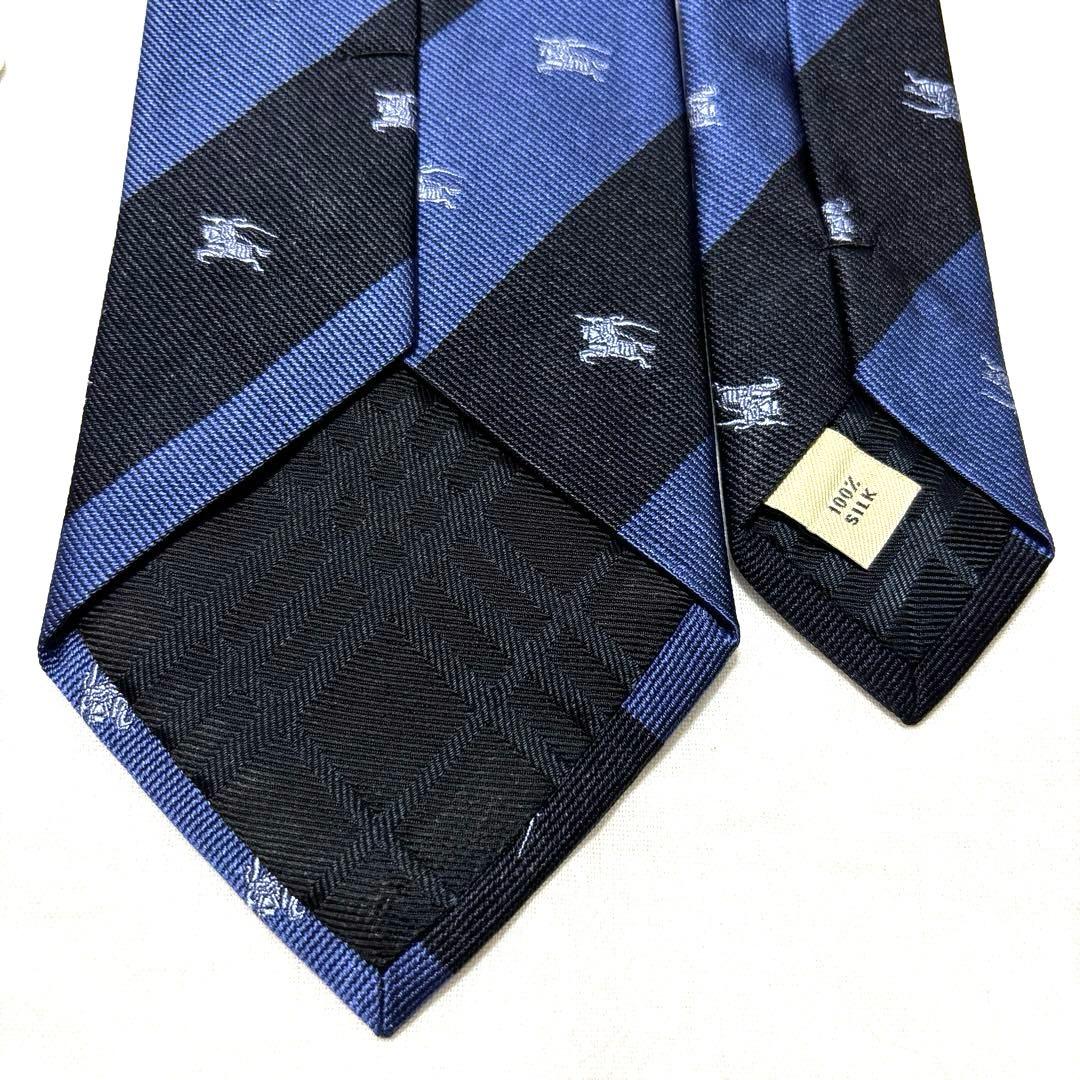 新品　バーバリー　ネクタイ　ネイビー　ストライプ　箱付　タグ付