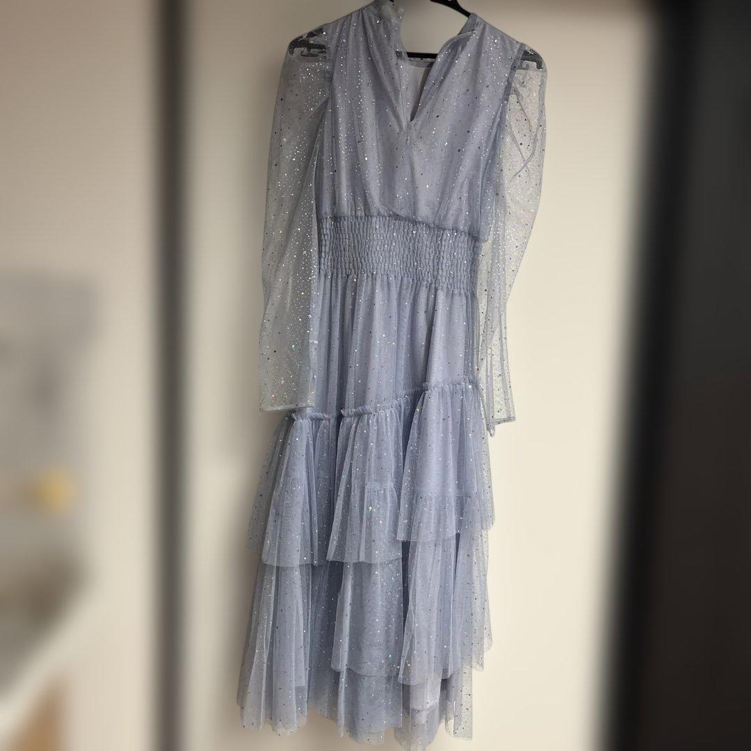 FURFUR ロングスリーブラメチュールドレス