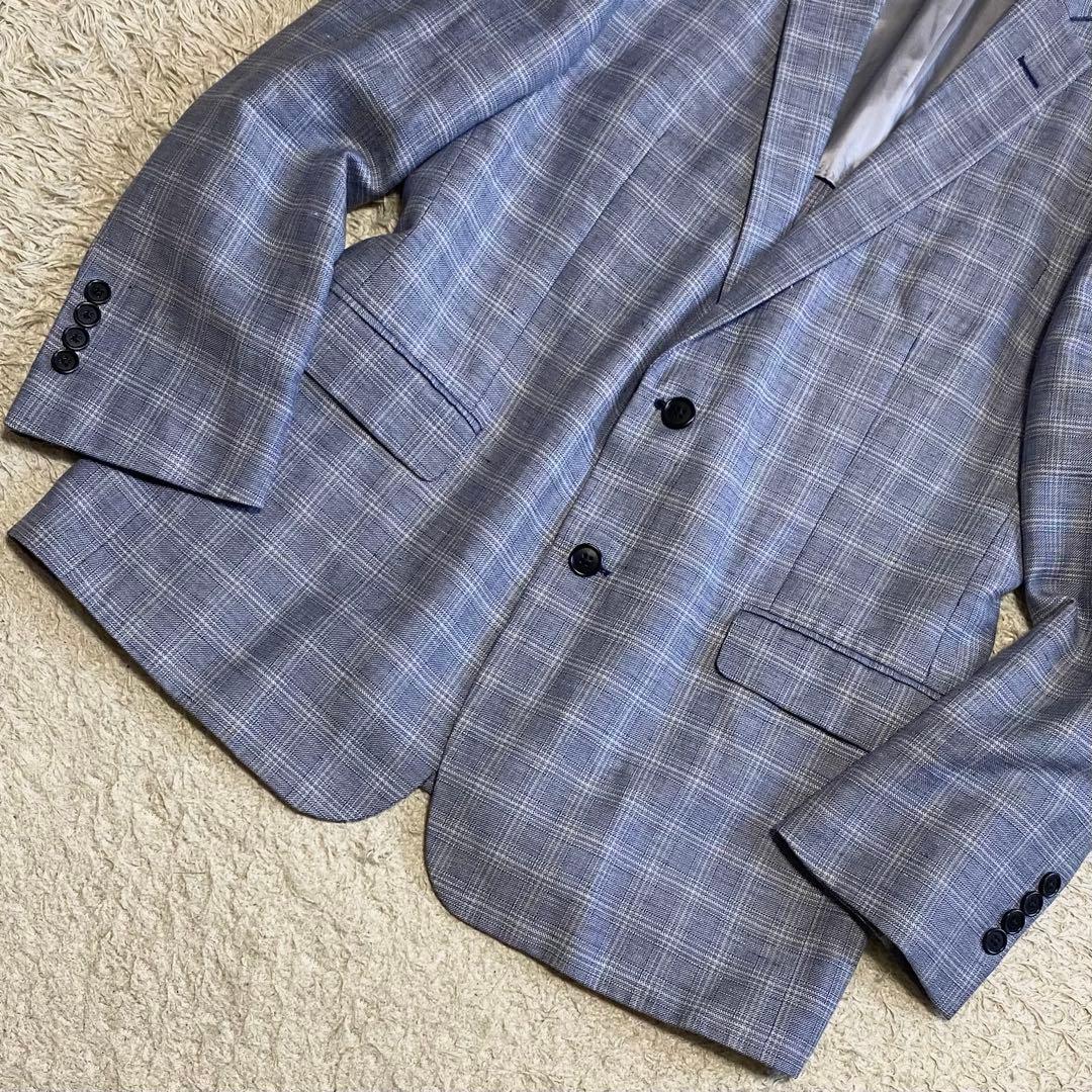 【希少3XL相当】ブルックスブラザーズ リネン テーラードジャケット チェック