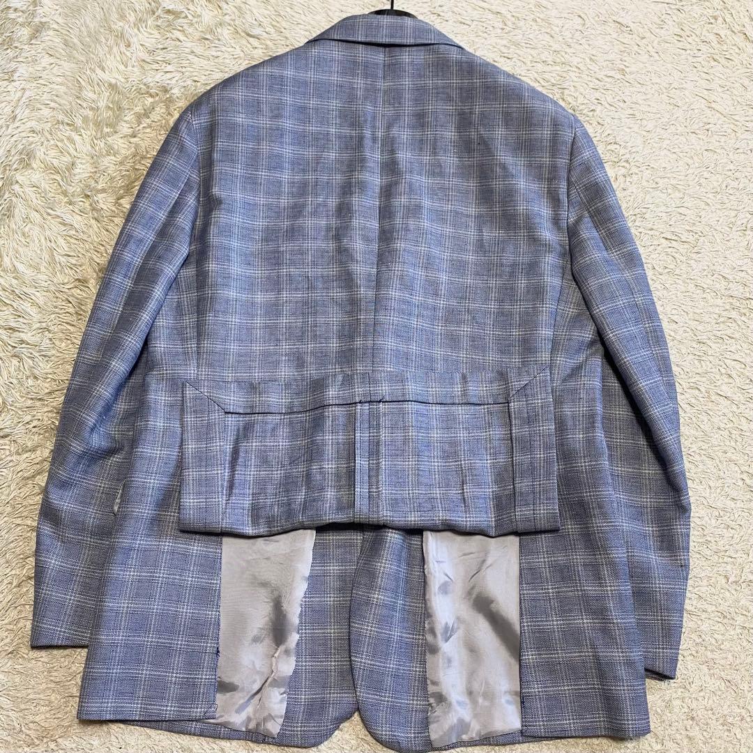 【希少3XL相当】ブルックスブラザーズ リネン テーラードジャケット チェック