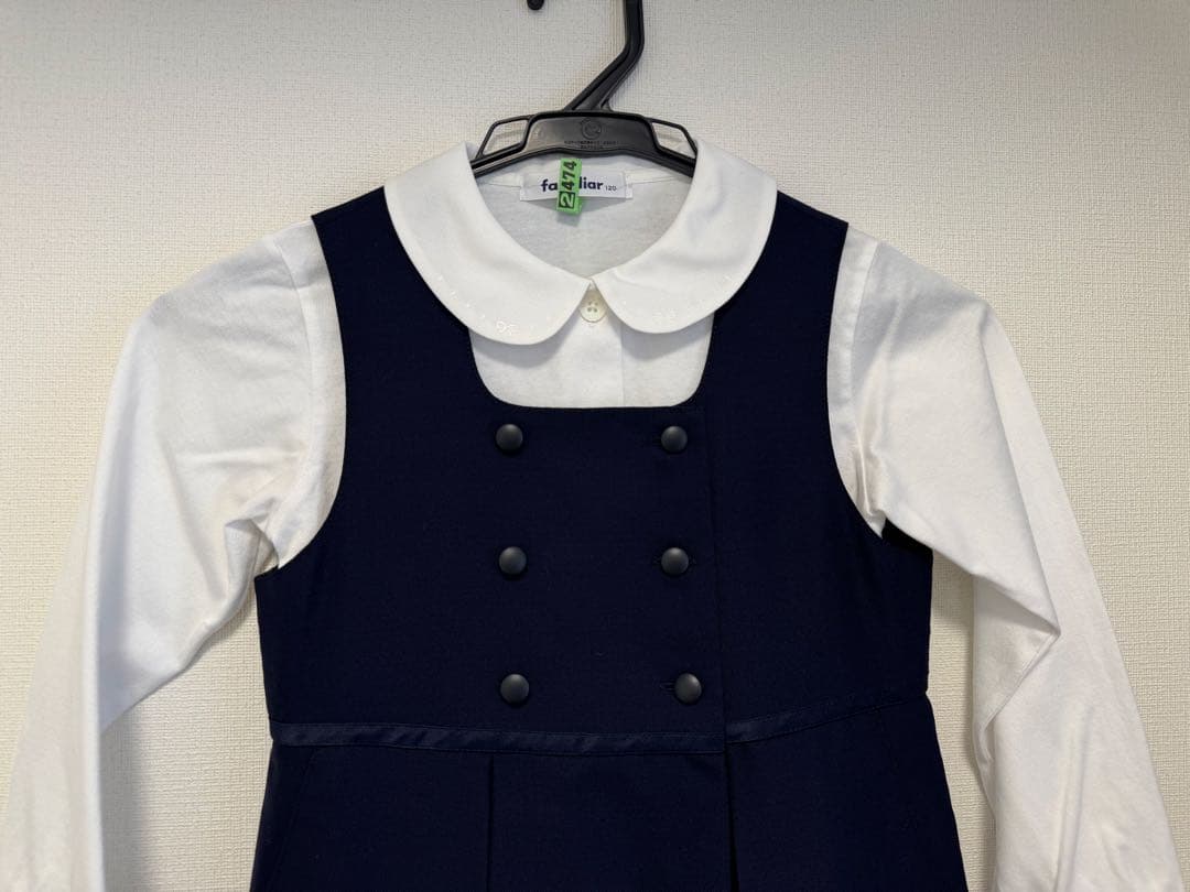 ファミリア 女児アンサンブル、ブラウスセット120cm 小学校受験