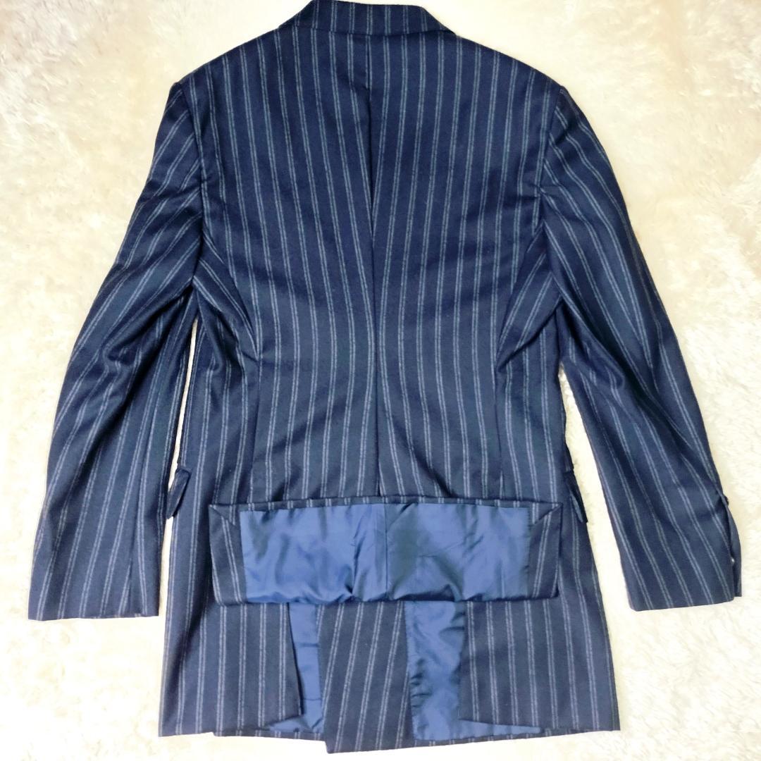 GUCCIシグネチャーモデル✨️美品 ネイビーストライプ 8Bダブルスーツ 48
